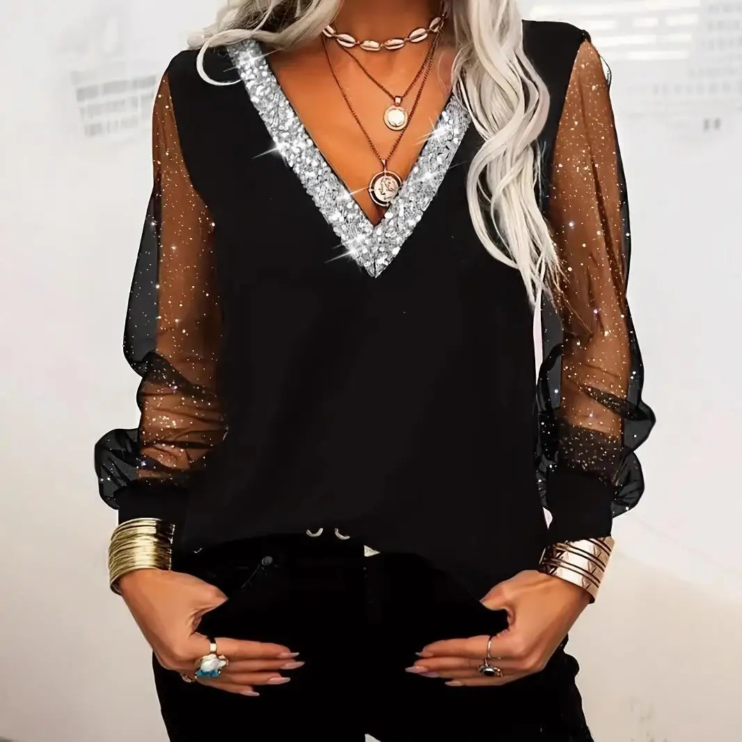 

Женское платье-футболка больших размеров с длинным рукавом и V-образным вырезом, элегантное, для прогулок по городу, А-силуэт, с боковой молнией, из обычной ткани, прочее/другое