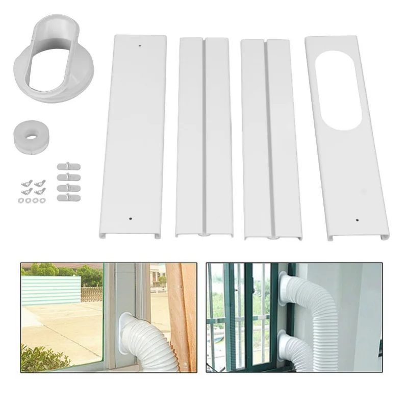 

4 шт. оконный комплект для кондиционера, ПВХ, АБС-пластик, высокая плотность, термостойкость, портативный комплект оконных вентиляционных отверстий переменного тока