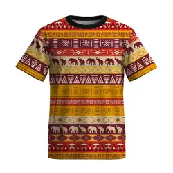 Vintage Ethnic Print Men's T-shirt Summer Round Neck Casual Sweatshirt For Male Daily Loose Short Sleeve Tees Basic Jersey Tops