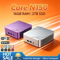 Intel N150 Mini Desktop 16GB DDR4 2TB NVMe SSD Triple 4K Output WiFi6 BT5.2 High Performance Office Home Pro Max