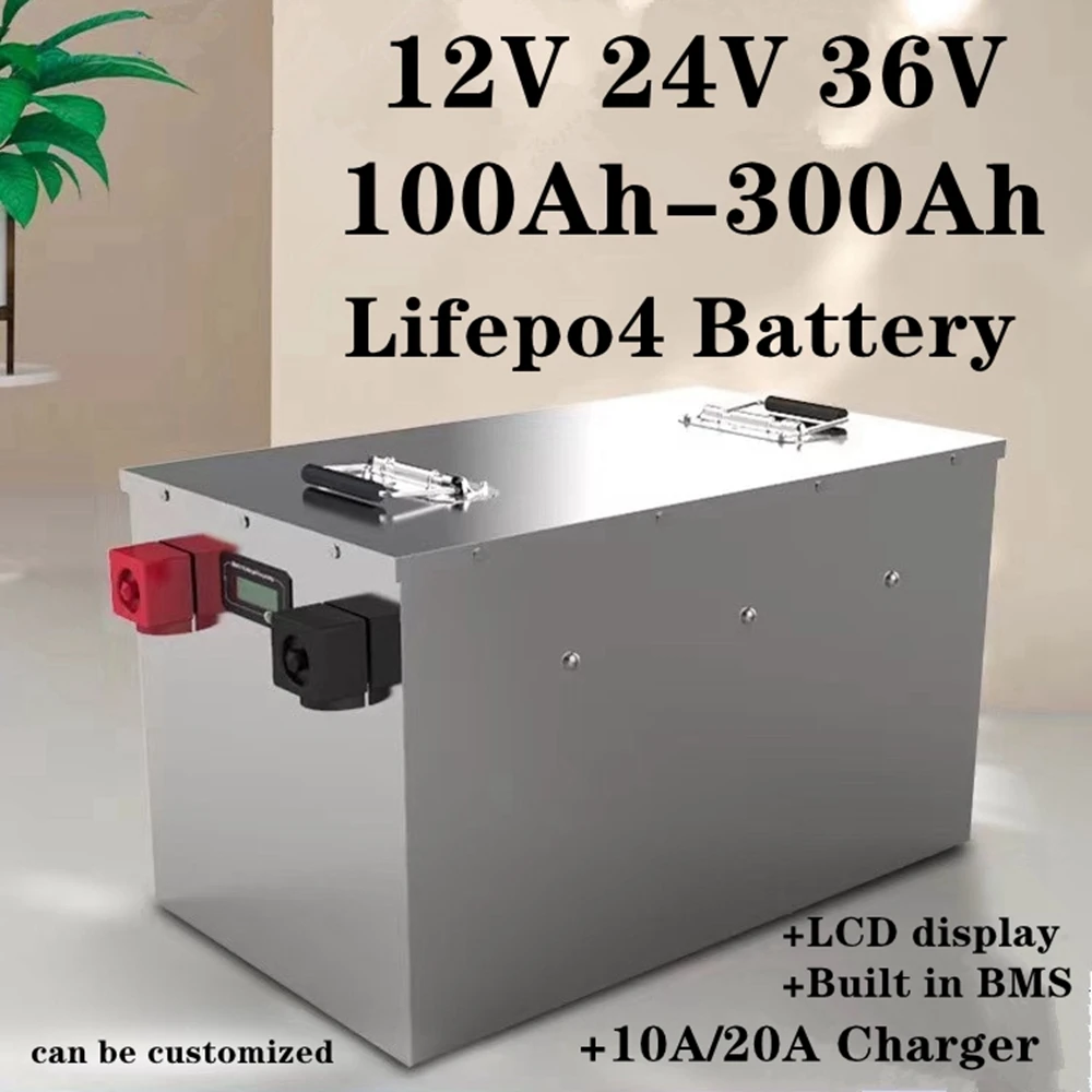 LiFepo4 24V 100Ah 200Ah 12V 250Ah 280Ah 300Ah 36V 260Ah 280Ah 300Ah Lithium Battery for Trolling Motor Solar System RV Boat