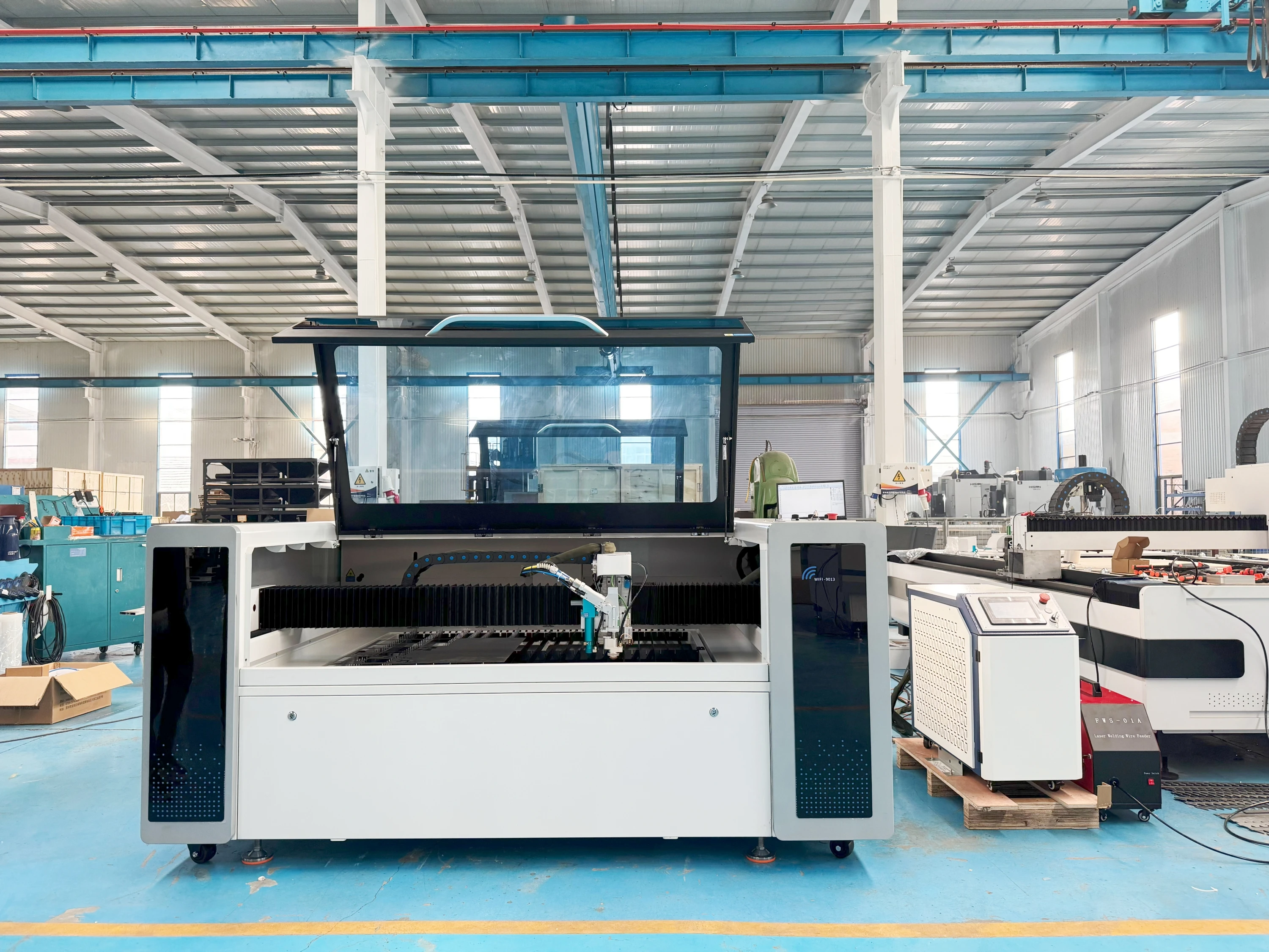 

6 в 1 CO2/волоконный лазерный гравировальный станок для металла, неметалла, лазерная сварка/очистка/резная машина, многоголовочный лазер