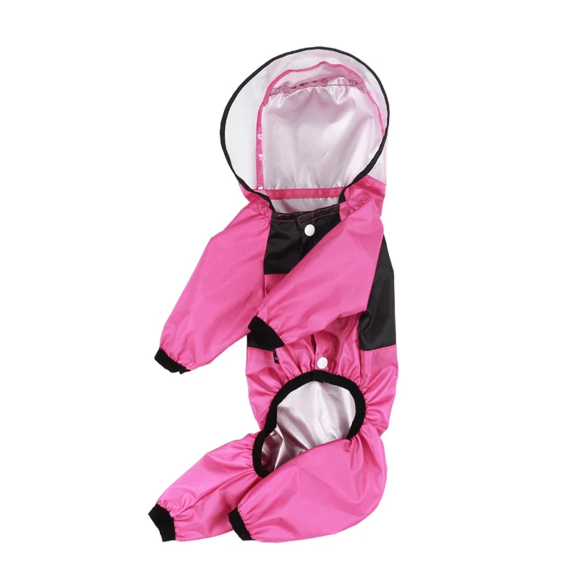 Pet Dog Raincoat Transparent Hooded Jumpsuit Dogs Waterproof Coat Water Resistant Clothes for Dogs Cats Jacket Pet Supplies