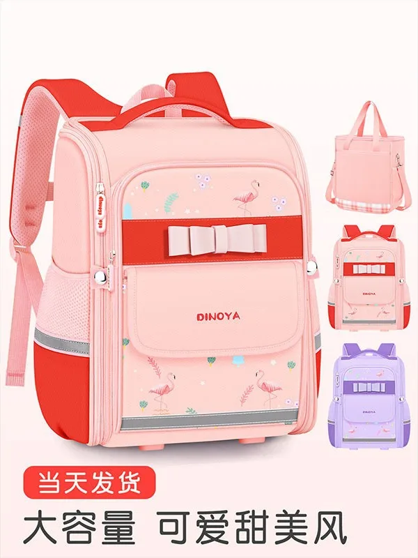 Chinese Style Retro Children Orthopedic School Bag For Teenager Boys Girls 2 Size Student Backpacks Kids Schoolbags Mochila