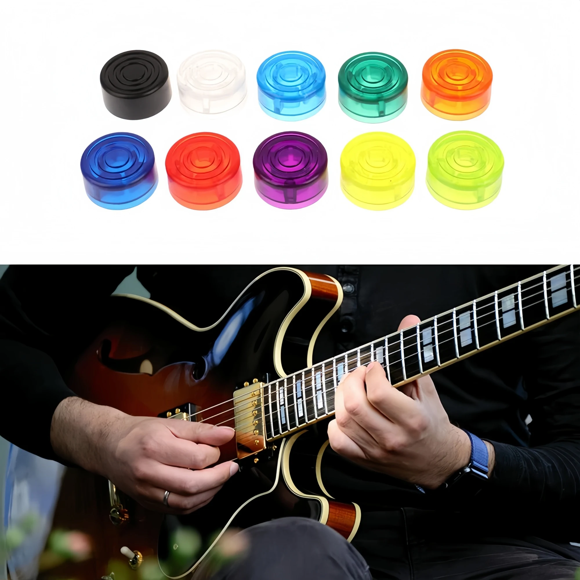 Miwayer 5pcs Footswitch Topper Multicolor Candy Covers Guitar Pedal Caps Plastic Knobs Protector for Effect Pedal Accessories