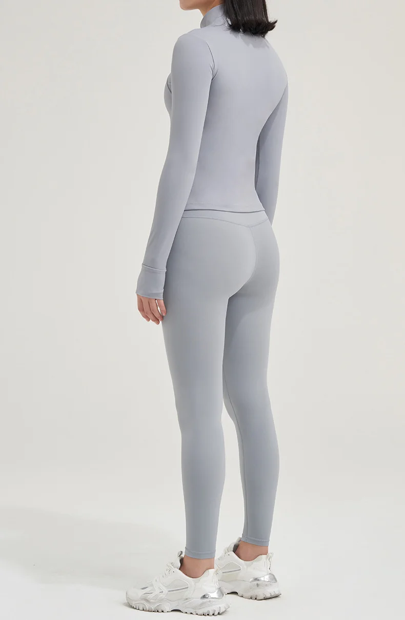 TRY TO BN Yoga Long Sleeve Coat Zipper Loose Sports Tops Breathable Sunscreen T Shirt Workout Women Running Gym Clothing Fitness