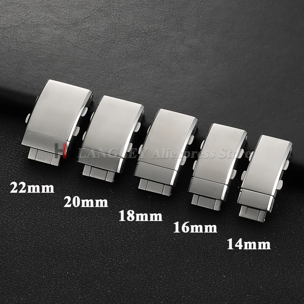 316L Stainless Steel Solid Buckle 14/16/18/20/22mm for Seiko Diver Clasp Double Lock Button Adjustable Luxury Buckle Accessories