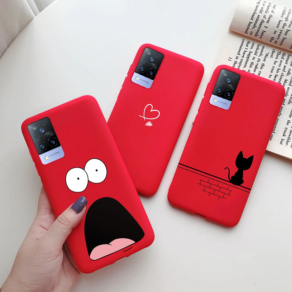 For Vivo V21 Case V2066 V2050 Soft Silicone Cute Painted Cover For Vivo V21 V 21 4G 5G Phone Cases Shockproof Bumper Slim Fundas