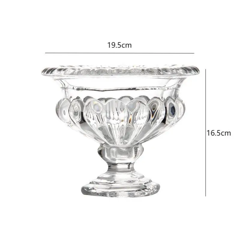 French Light Luxury Thickened Crystal Glass High Foot Bud Pot For Home Decoration