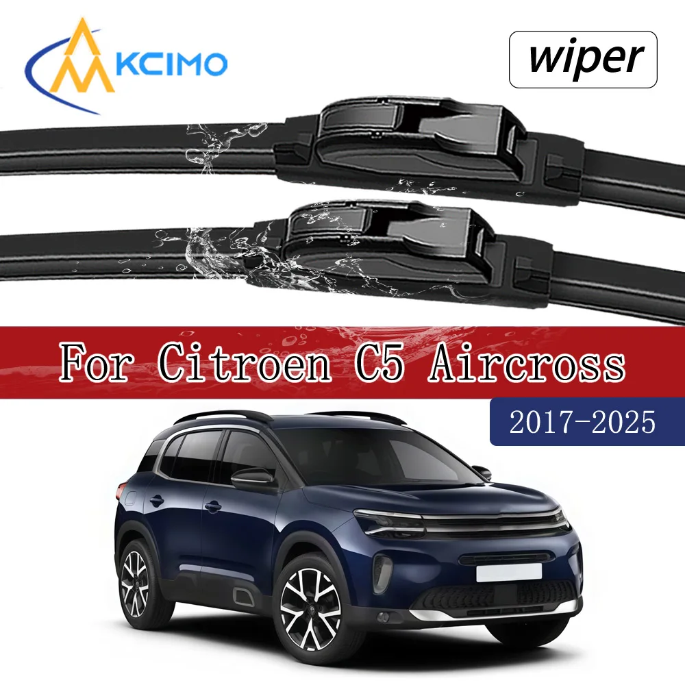 Direkt passende Frontscheibenwischerblätter für Citroen C5 Aircross 2017-2025, leise, streifenfrei, einfaches Ansteck-Design.