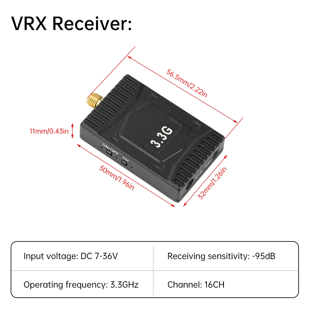 3.3 جيجا هرتز 4 واط 6 واط VTX/VRX جهاز إرسال الفيديو 16CH استقبال عدة محاكاة وحدة نقل الصور ل FPV RC سباق الطائرة بدون طيار
