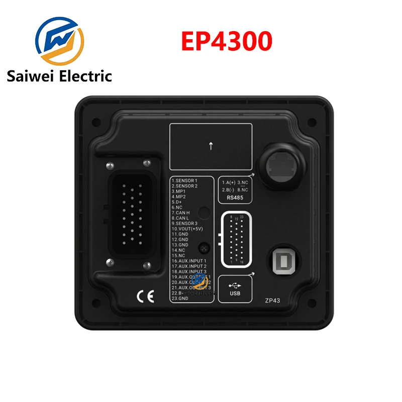 SmartGen EP4300 Generator Engine Controller Module CAN instrument Data Display 4.3 Inch Colour LCD RS485 USB CANBUS Interface