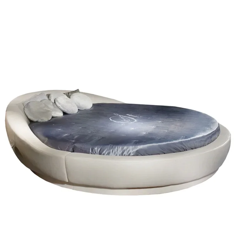 

Современная минималистичная кровать-вилла для принцессы, круглая двуспальная кровать для большой квартиры, роскошная кровать для главной спальни