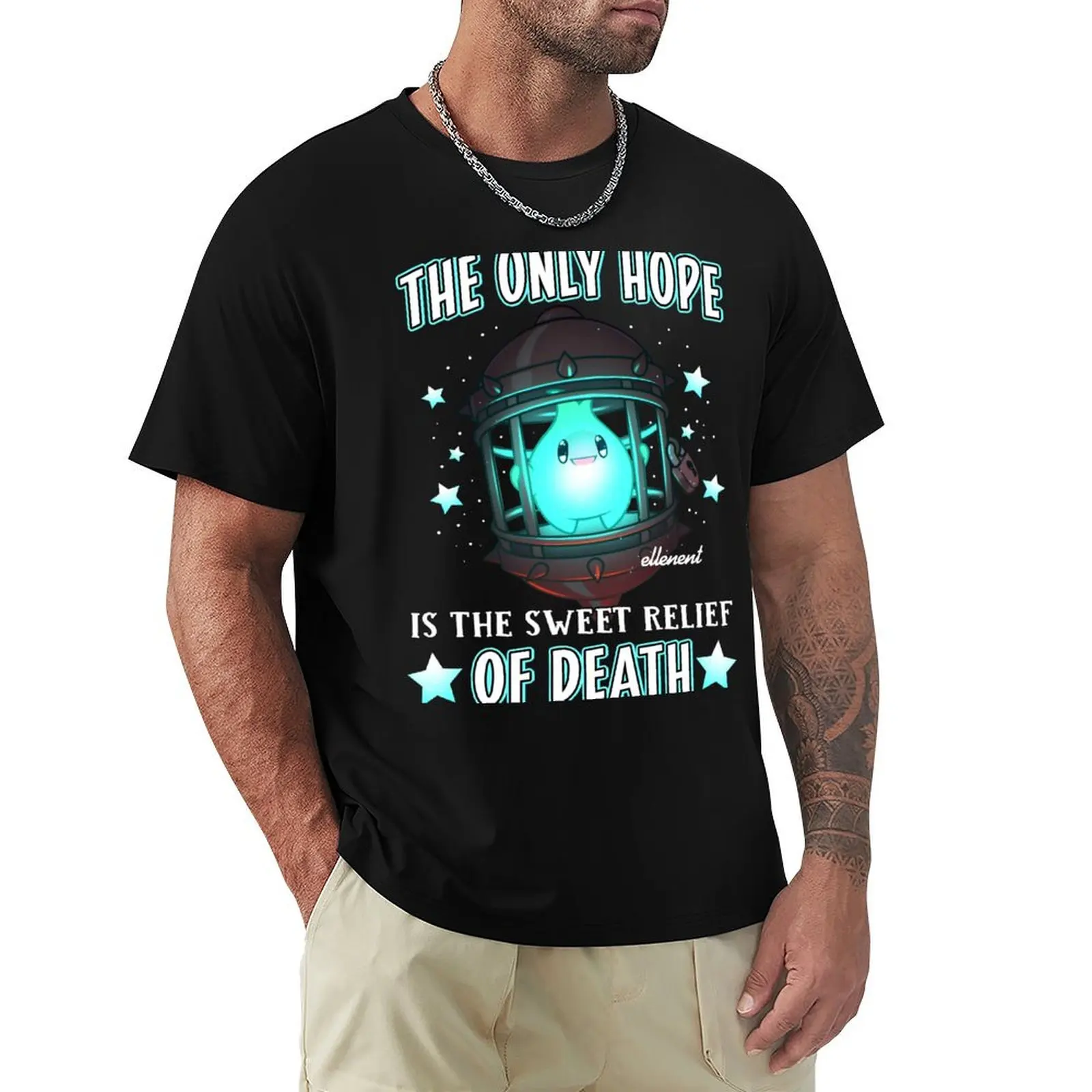 

The Only Hope Is The Sweet Relief Of Death T-Shirt Simple Line Art Print Tee