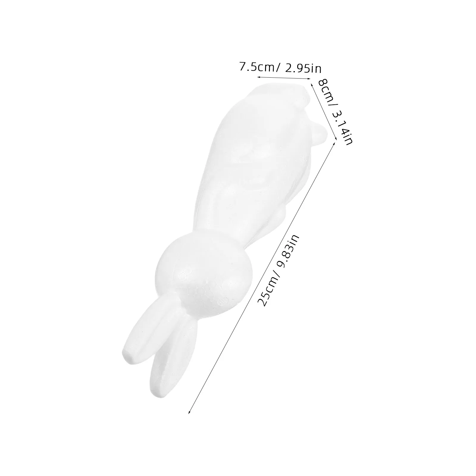 2Pcs Cute Rabbit Foam Sculpture Shapes White Polystyrene Unpainted Craft Base for Painting Decorating Birthday Parties Classroom