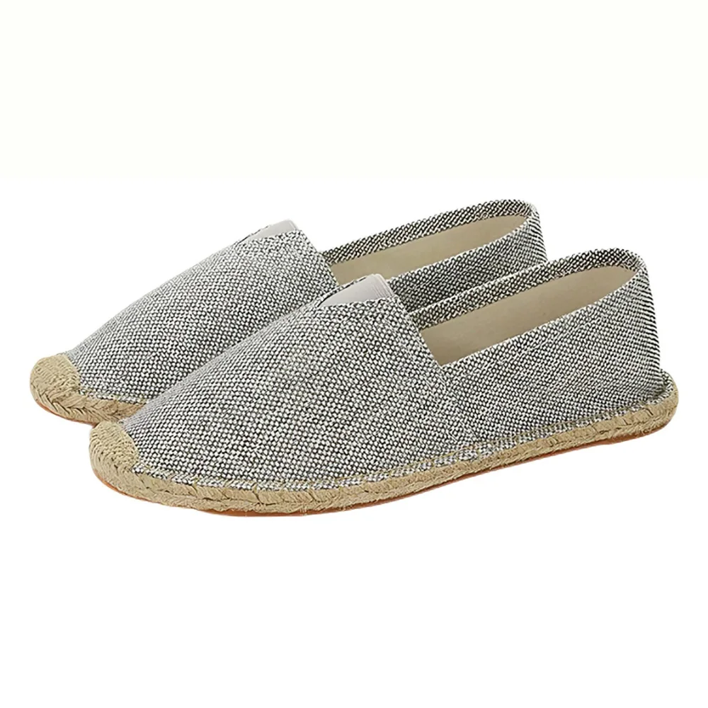 Multi Color Chinese Handcrafted Straw Fisherman Shoes Linen Breathable Slip On Espadrilles Lightweight Daily Casual Flat Loafers