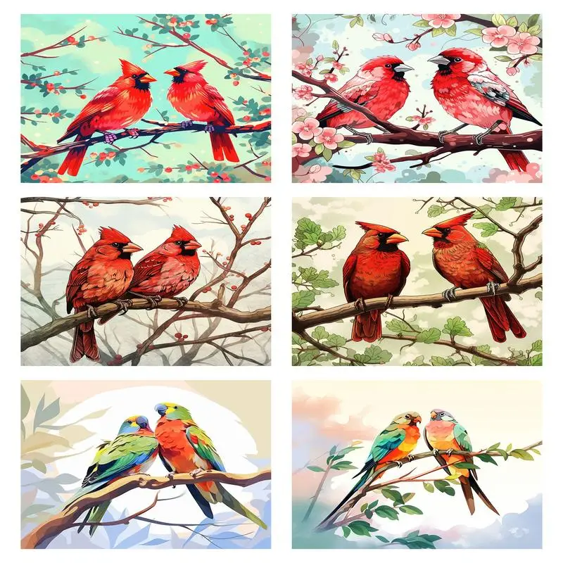 

PhotoCustom Painting By Numbers with frame Colorful Oriole Animal For Adults Diy Wall Art Pictures By Number Home Decoration