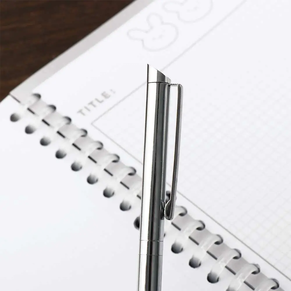 Stylo à bille rotatif à encre noire classique, en acier inoxydable brillant, fournitures de bureau, papeterie commerciale, stylo à huile