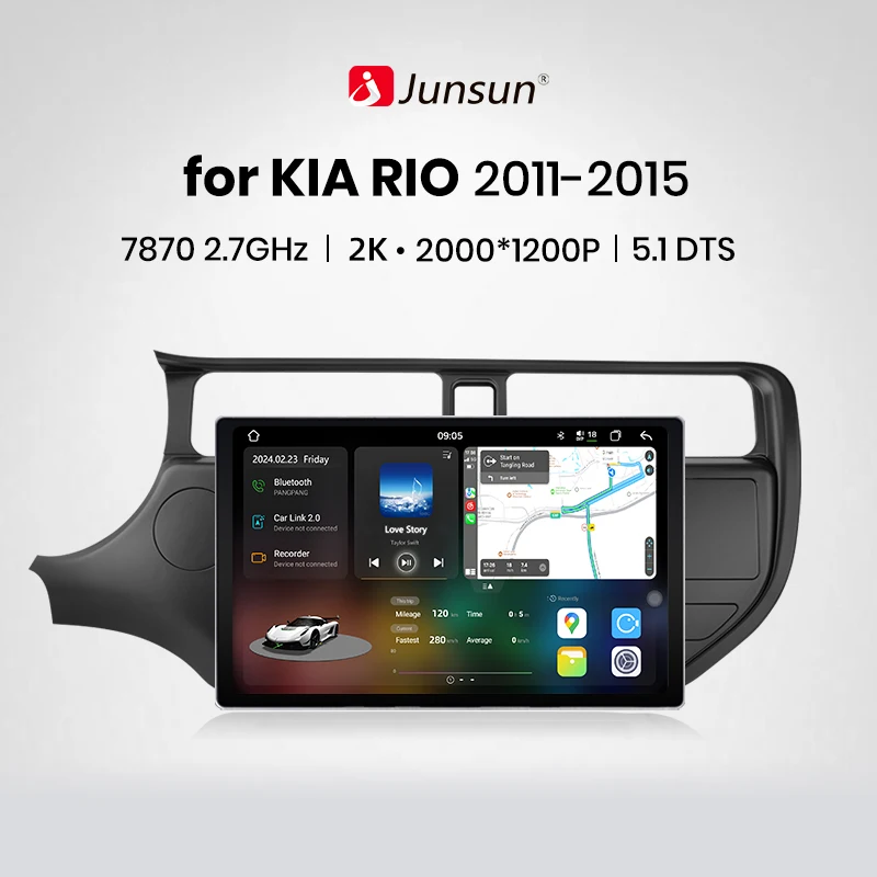 Junsun Wireless CarPlay Car Radio Multimedia  For KIA RIO 2011 2012 2013-2015 Android Auto GPS autoradio Stereo 2din Screen