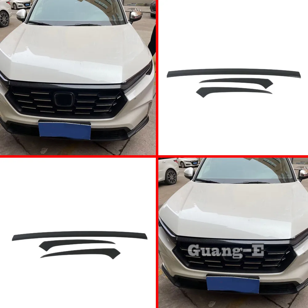 

For Honda CRV CR-V 2023 2024 ABS Plastic Front Bumper Hood Engine Trim Nose Cover Decoration Frame Light Exterior Accessories