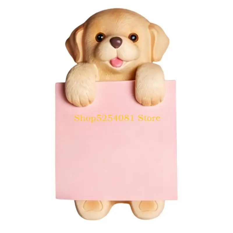AXYC Hand Crafted Canine Design Paper Holder Resin note Pad Stand For Table Display In White And Golden pitches