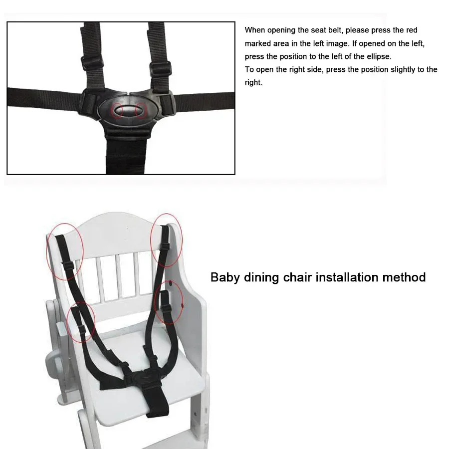 Cinturones de seguridad de cinco puntos para bebé, cinturón Universal de protección para niños pequeños, asiento para el almuerzo, cinturones fijos para dormir en coche, accesorios para cochecito de bebé