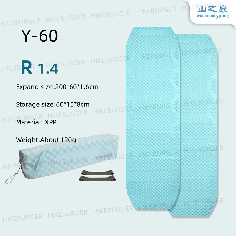 Mountain Spring R Value 1.4/1.8 Outdoor Camping Sleeping Pad Ultralight Egg Nest Mat Y-60/Y-60 Pro Durable Moisture-proof Hiking