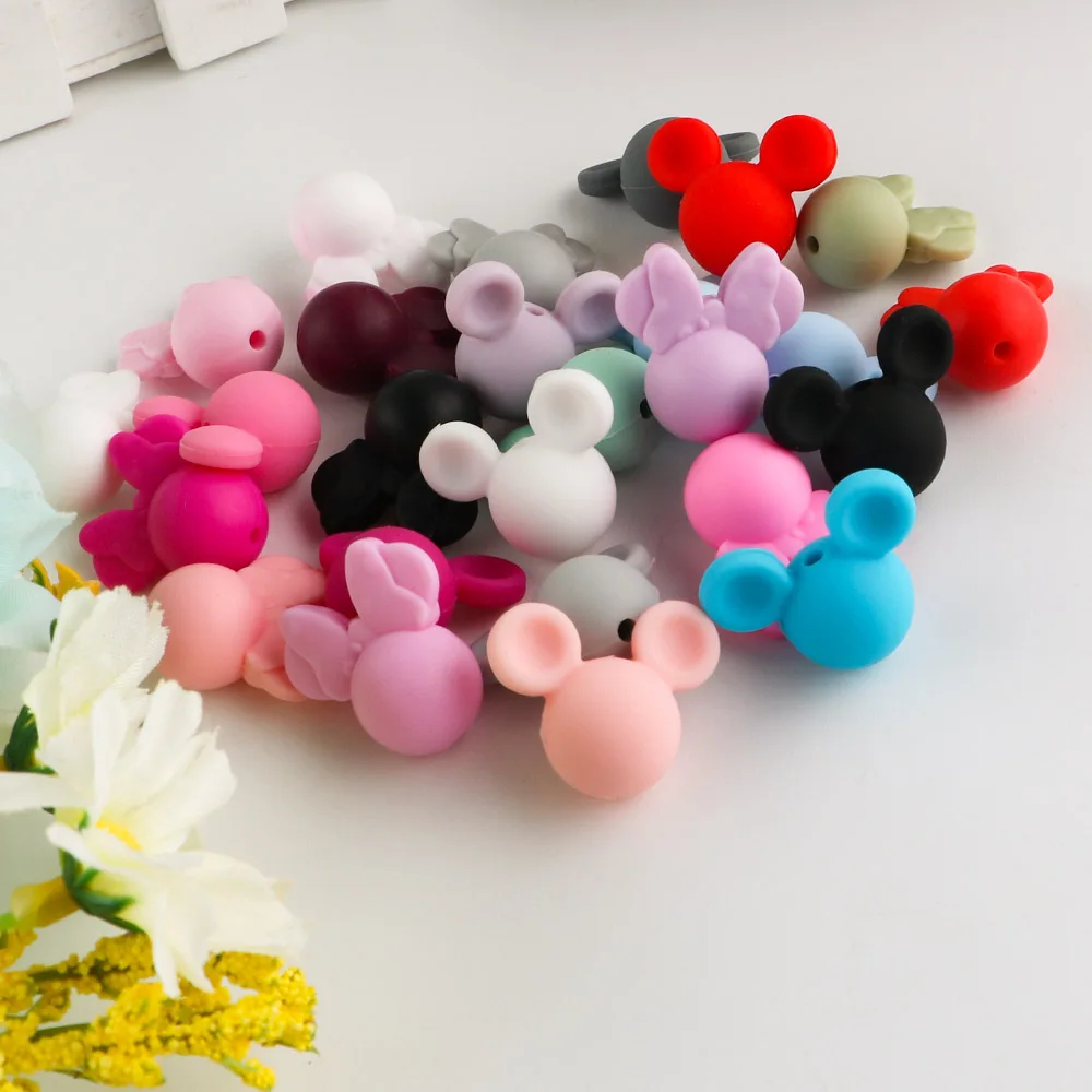 5/10pcs New Mini Mouse Silicone Beads For Jewelry Making DIY Pacifier Chain Necklace Bracelet Decorations Jewelry Accessorie