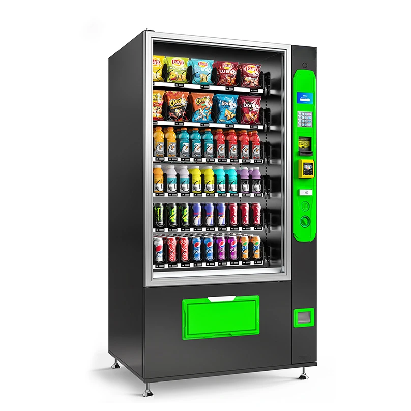 TCN Self Touch Screen Drink Snack Vending Machine USA Banknoty Czarny automat do sprzedaży