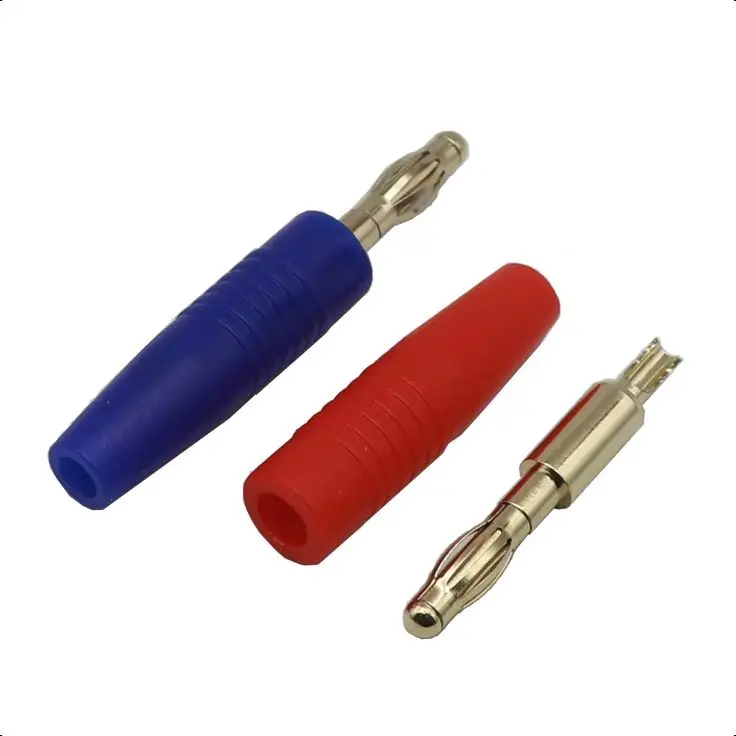 【10-5PCS】4mm Banana Plug Gold Plated Banana Pin Electrical Connector Accessories Red Black Green Blue Yellow 4MM