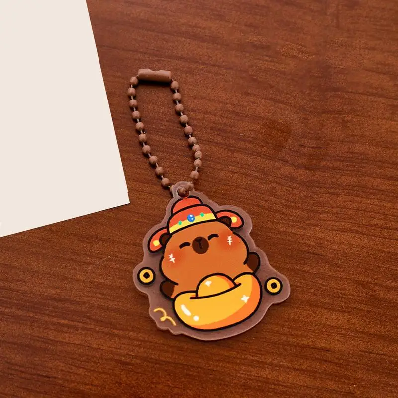 Capybara 가방 매력 동물 인형 펜던트, 귀여운 키체인 배낭 장식, 다기능 배낭, 홈 데코