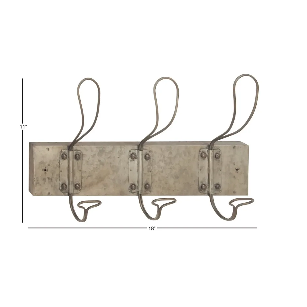 Indoor Grey Metal Vintage Wall Hook