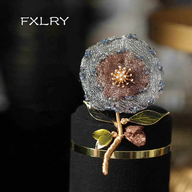 FXLRY Original Design Handmade Elegant Large Flowers Brooth High-end Coat Corsage Accessories