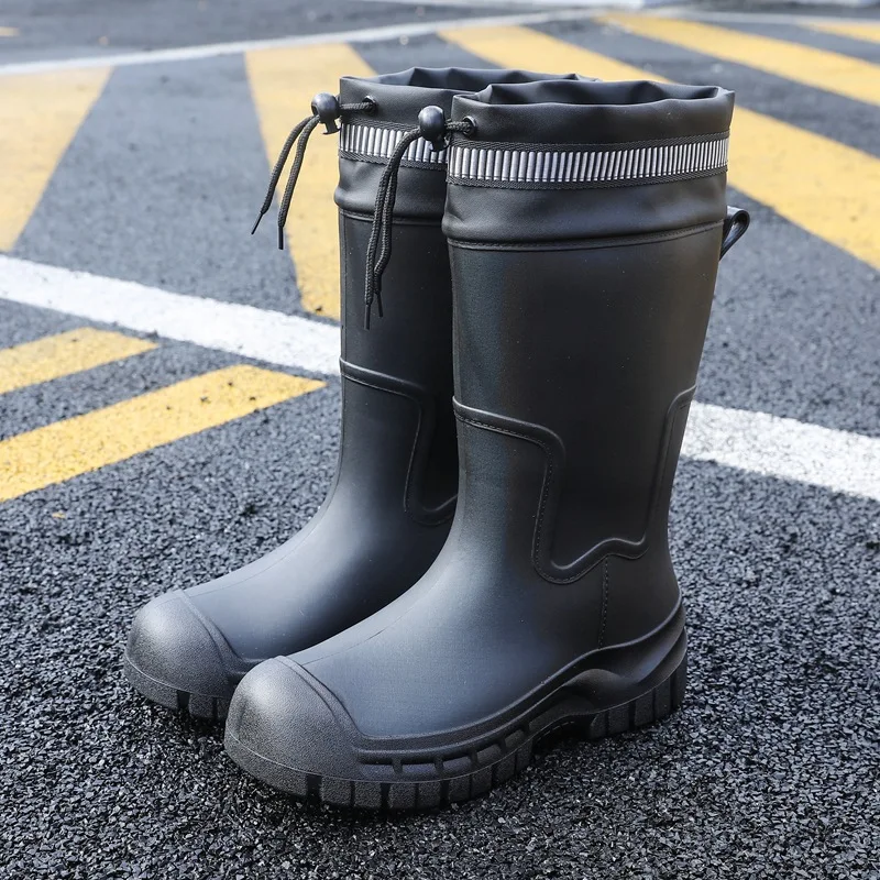 Botas de Lluvia para Hombre, Modernas, de Tubo Medio, de Goma, para Pesca, Galochas de Goma, Antideslizantes, para Trabajo al Aire Libre