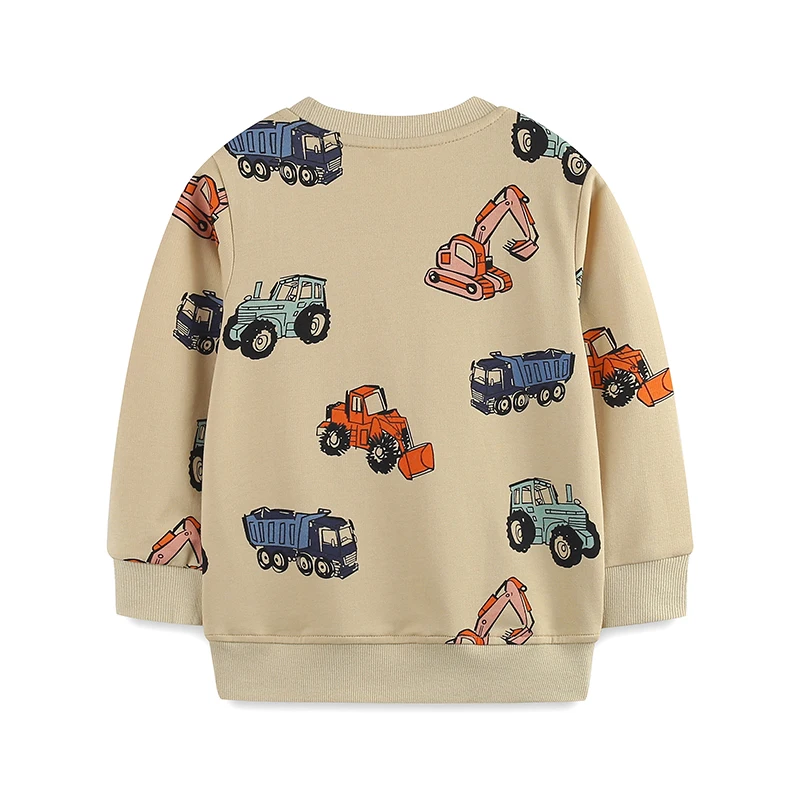 Little maven Spring Autumn Children\'s Clothing Excavator Boys Hoodie Cartoon Car Sweatshirts Baby Boys Tops Cotton Kids Pullover