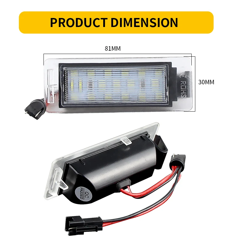 2PCS LED License Plate Light for Buick Encore/Enclave/Verano/La Crosse/Envision/Allure for Cadillac ATS/CTS/ELR/XTS/SRX Car Lamp