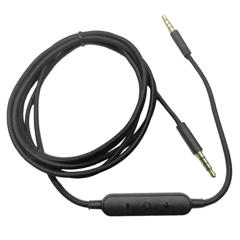 كابل Audios الجودة مع الميكروفونات لـ G433 G233 GPRO X سماعات الرأس 3.5 ملم تصميم برايد سلك مع أدوات تحكم مضمنة