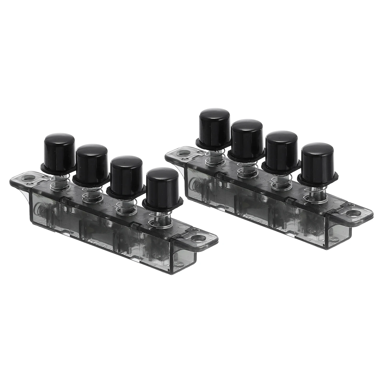 2Pcs Range Hood Keyboard Switch MQ184C AC 250V 1A 4 Push Button Piano Type Key Board Switches for Range Hood Black