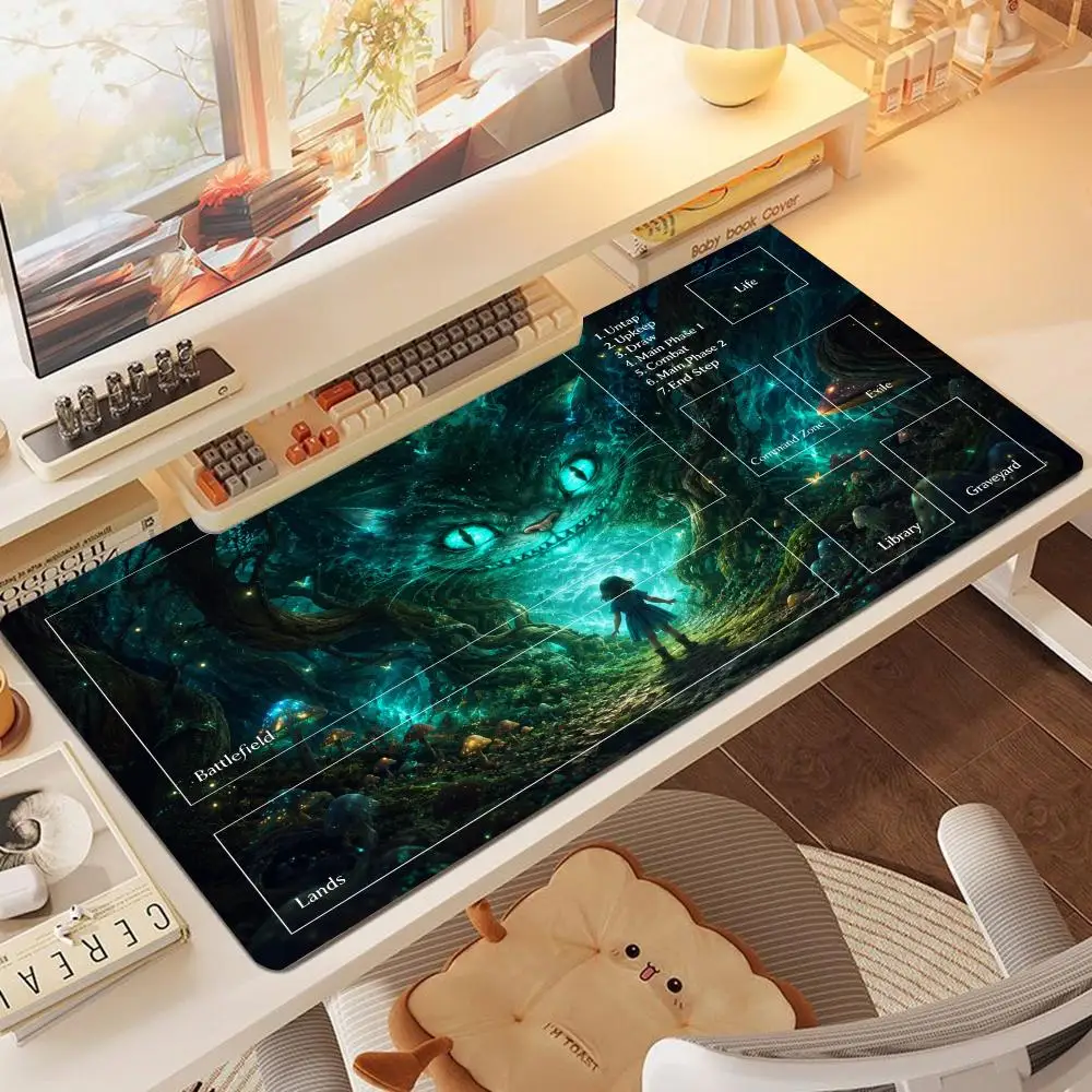 Ethereal Pastel Dreamy Sky Fantasy Character Scene Large Table Mat Game Card Pad Mousepad For Laptop Desk