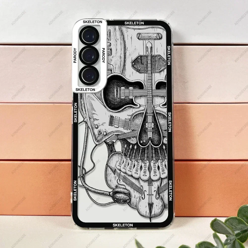 Parody Skeleton Phone Case For Samsung Galaxy S20 S21 S22 S23 S24 A24 A32 A33 A34 A50 A51 A52 A53 A54 A14 Ultra FE Plus Cover