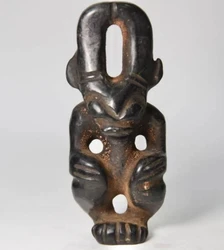 Hongshan culture archaize black iron meteorite sculpture sun god statue #2
