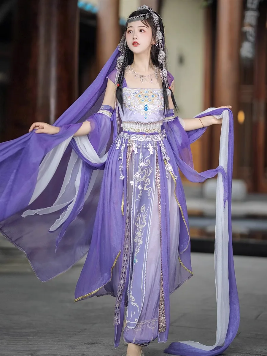 Dunhuang Exotic Hanfu Princess Goddess Of The Western Regions Improved Han Elements Ancient Costume Suit Stage Dance Performance