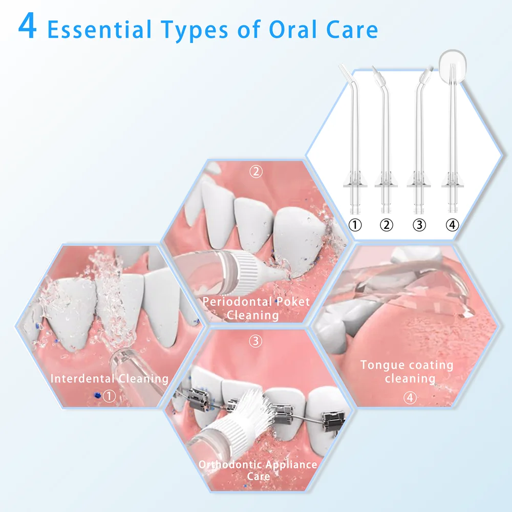 Irrigador bucal recargable para dientes, limpiador Dental portátil con chorro de agua de 180ML