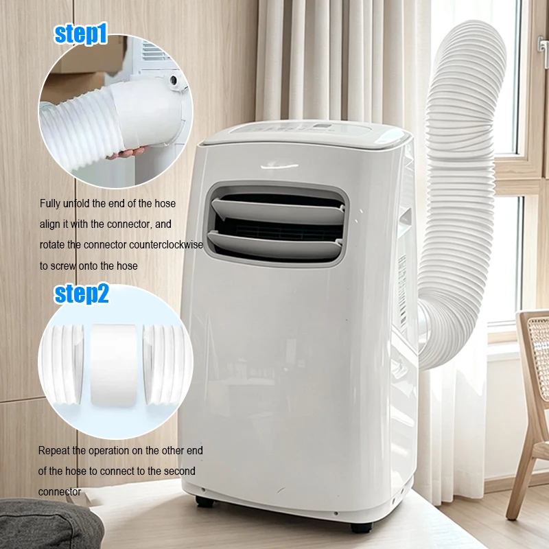 Telescopic Universal Air Conditioning Exhaust Hose Flexible Thickened Wearproof Leakproof Duct Extension Pipe Easy to Install