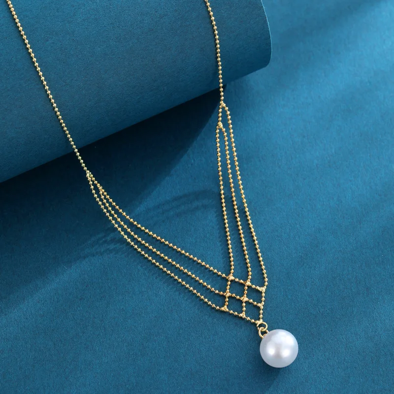 ファッショナブルな18K金メッキ調整可能チェーン、ニットゴールドカフチェーン、まばゆいゴールデンボールレースネックレス