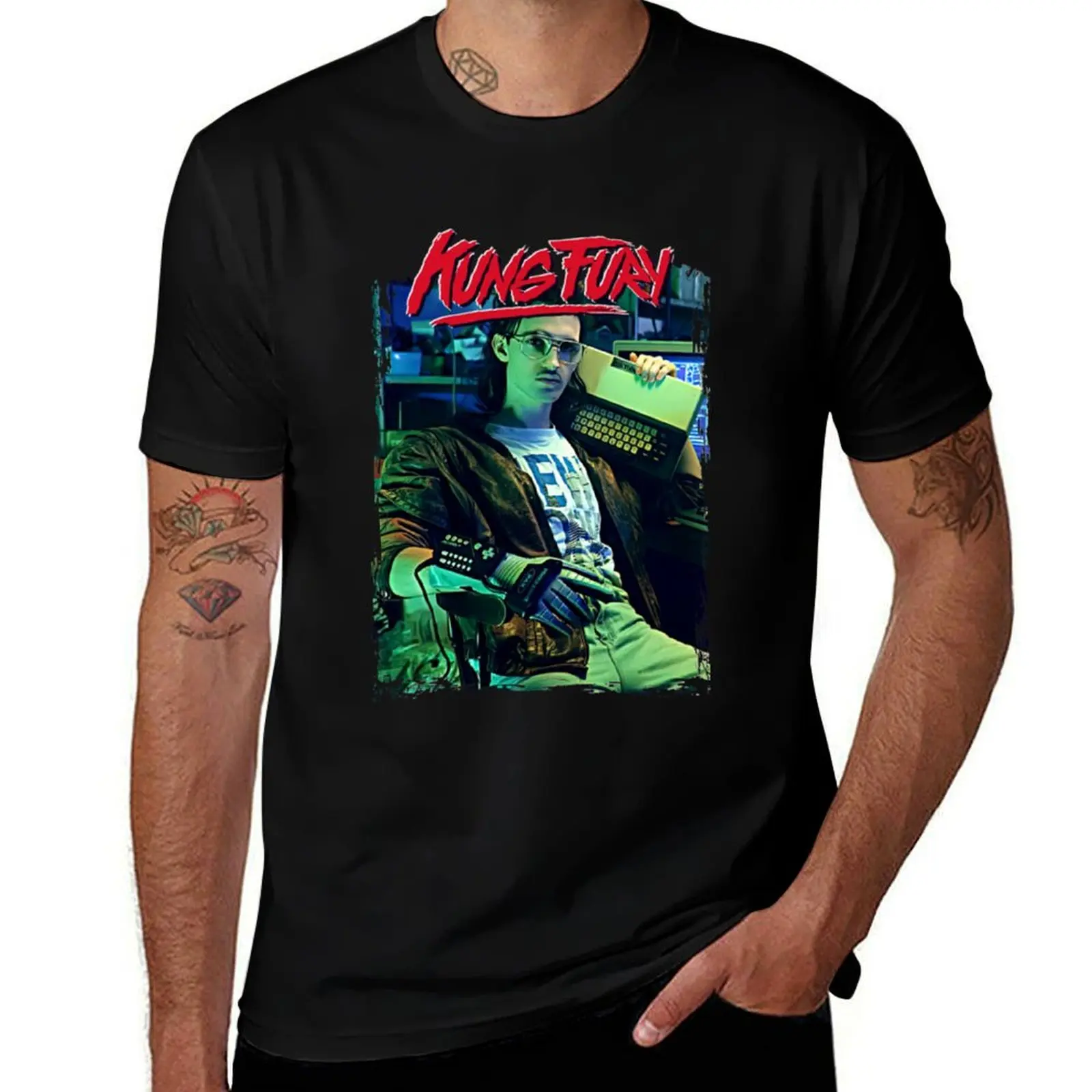 Kung Fury Hackerman T-Shirt custom shirt croswit shirt man Luxury man black t-shirts for men
