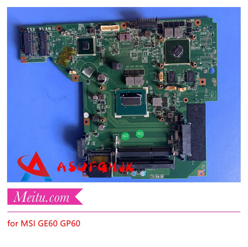 Original MS-16GH FOR MSI GE60 GP60 LAPTOP MOTHERBOARD WITH I5/I7 CPU MS-16GH1 REV 1.0 Full Tested Free Shipping