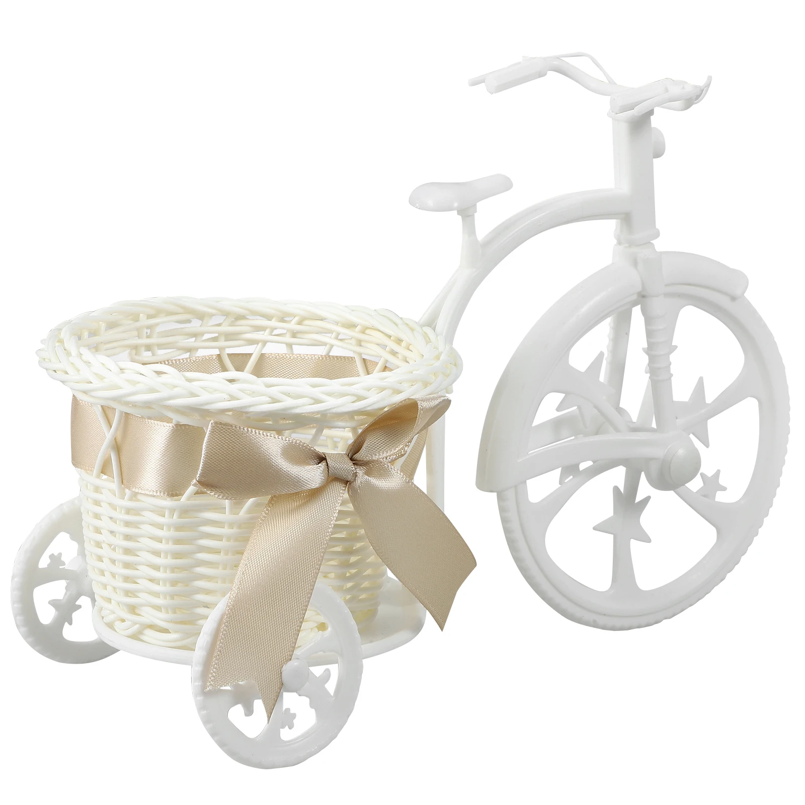 

Tricycle Flower Basket Home Wedding Decorative Display Stand Small Candy Storage Woven Baby Shower Favors