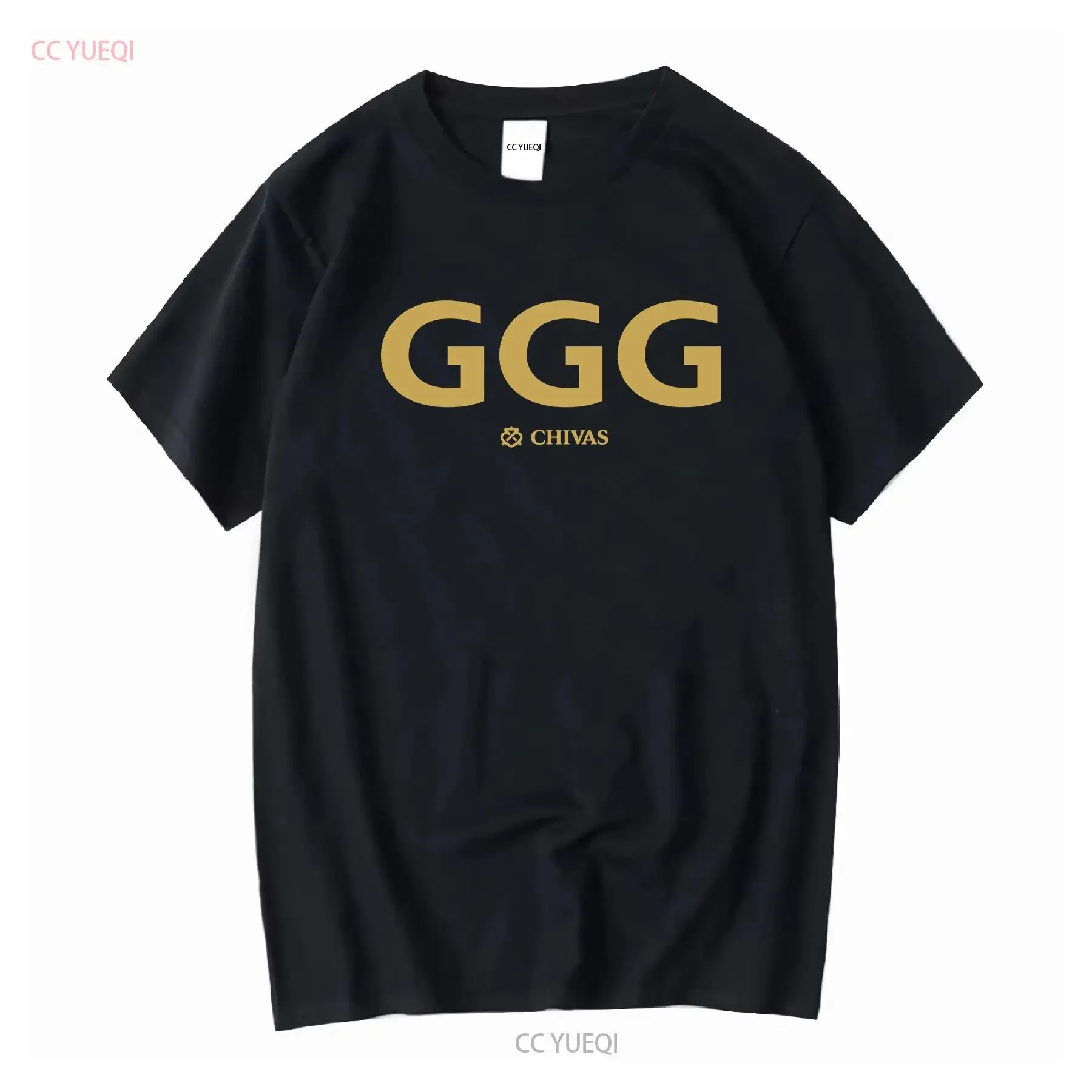 GGG CHIVAS uísque FIGHT CLUB GENNADY GOLOVKIN BOXER BOXING Camiseta masculina preta vintage lavada para uso diário moda