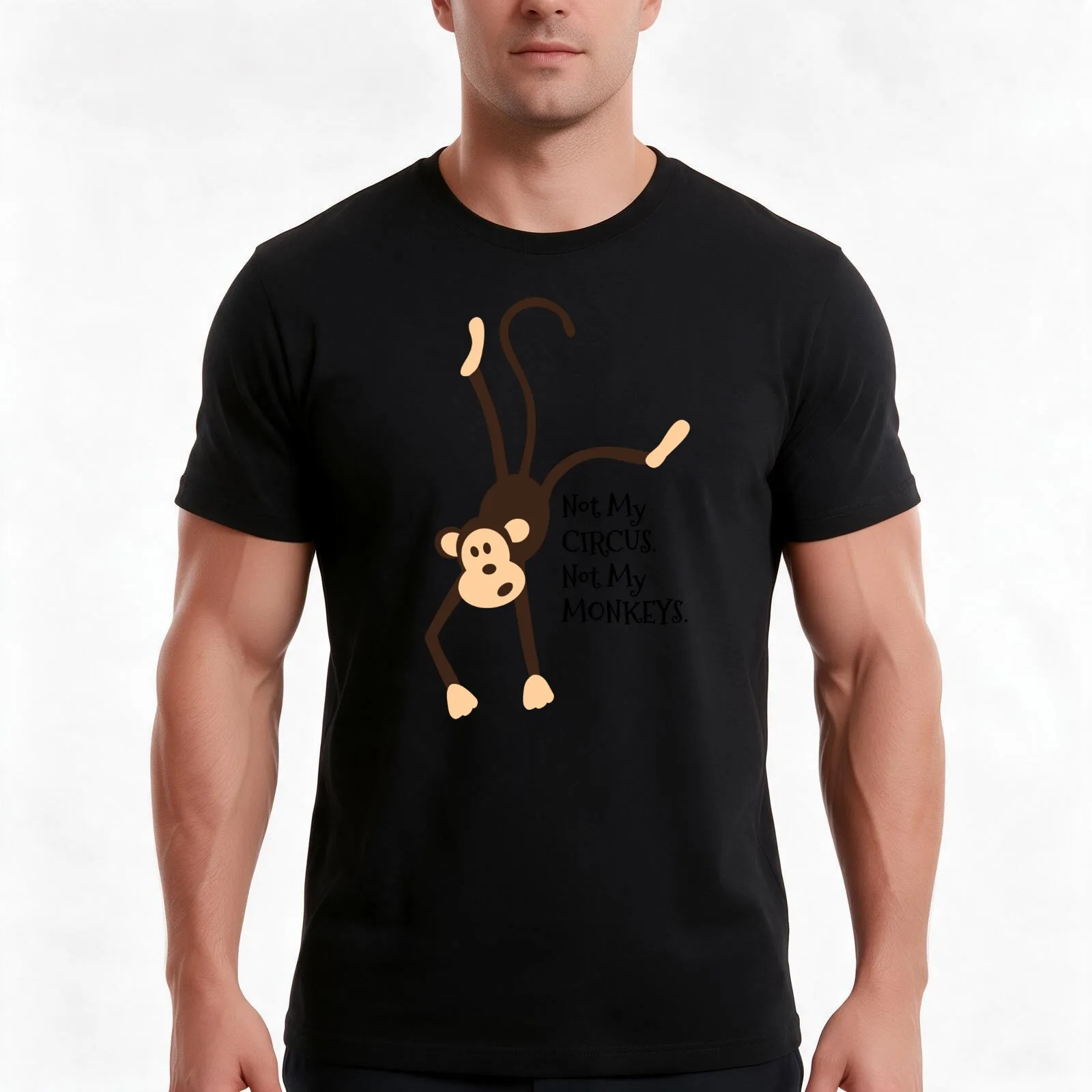 Not My Circus. Not My Monkeys T-Shirt, Summer Casual Cotton Tee, Oversized Streetwear Tops, Vintage Graphic Print, 100% Cotton